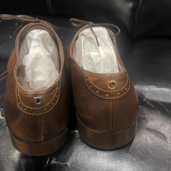 Salvatore Ferragamo Classic Burnished Leather Cap-Toe Dress Shoes Sz 11 D